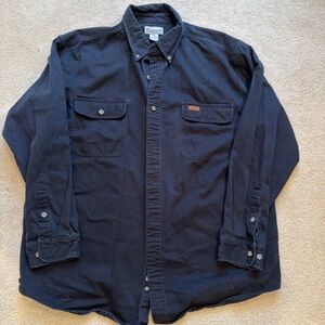 Vintage Carhartt Button Down Shirt Mens XL Black Western Workwear Heavyweight